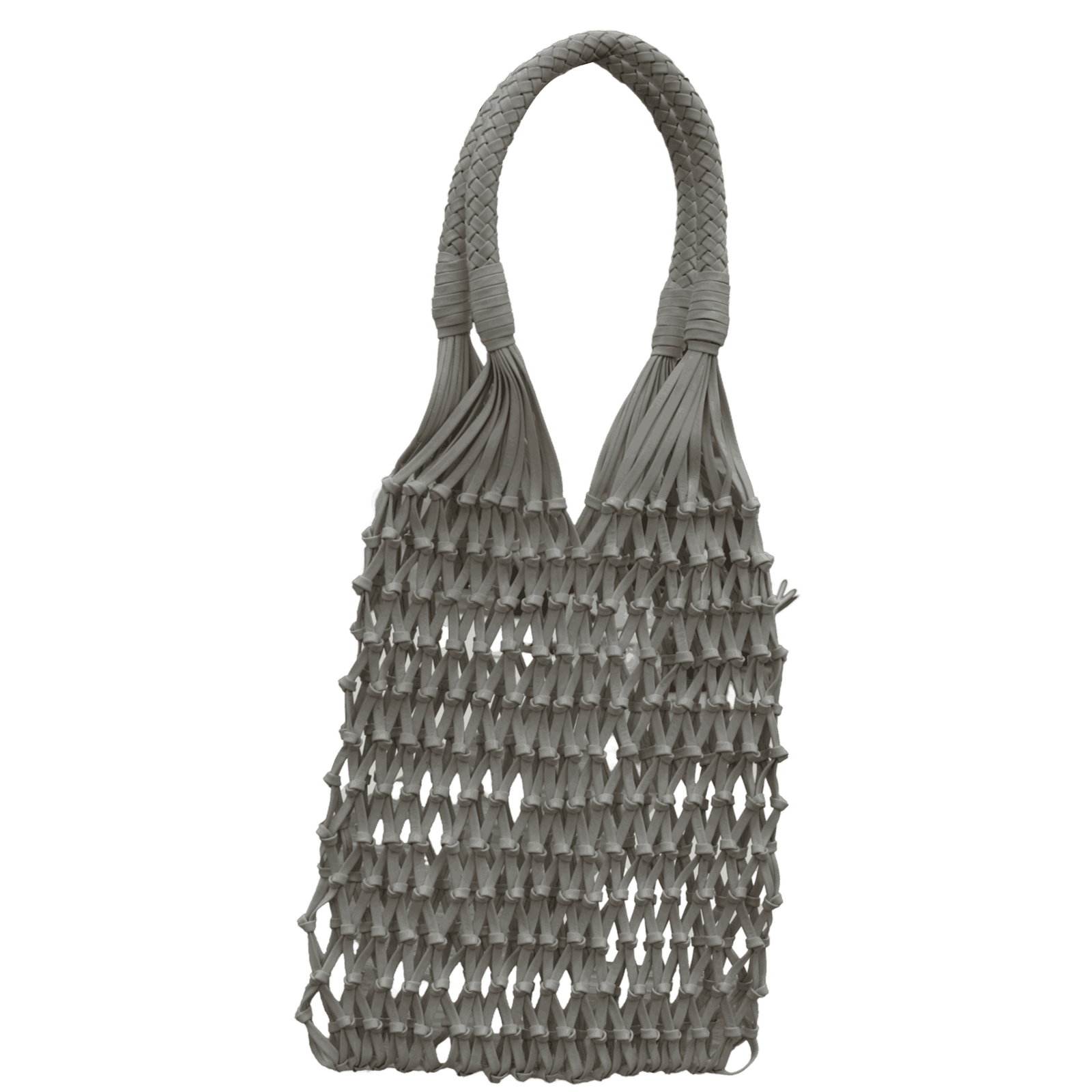 White Braided Net Tote Bag