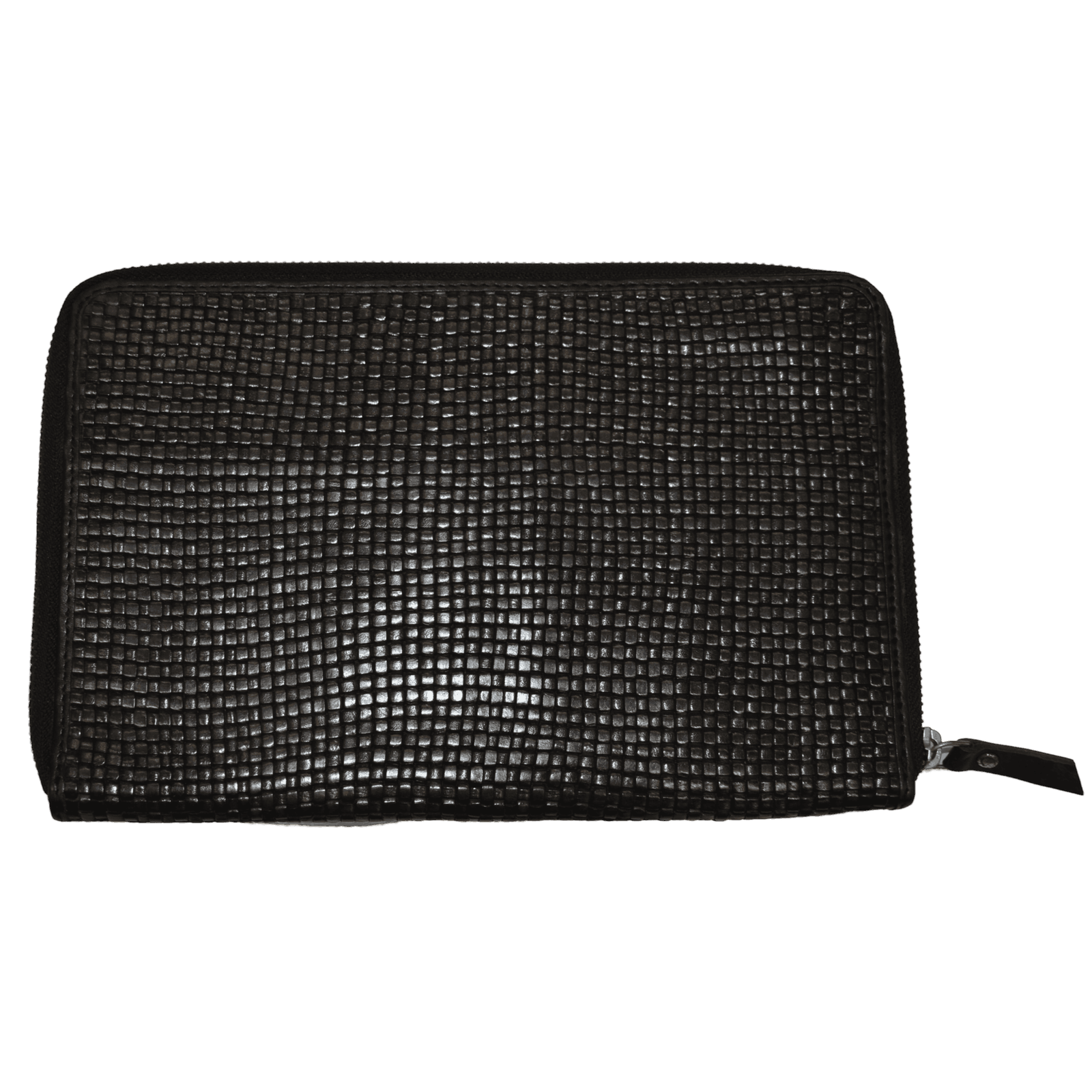 Black Textured Grid Wallet