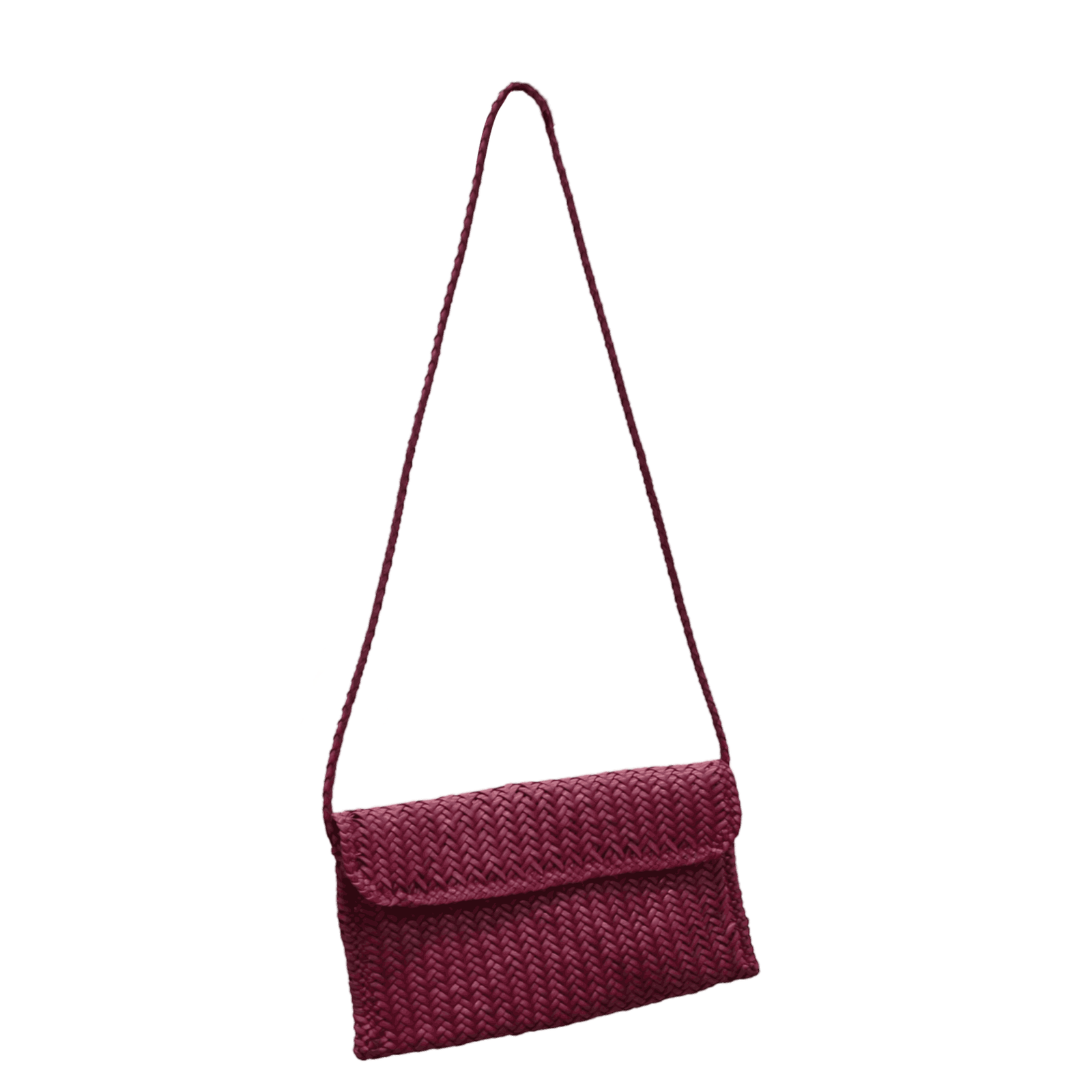 Burgundy Woven Crossbody Bag