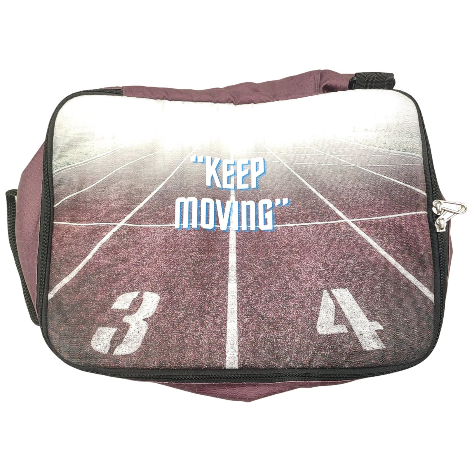 Keep Moving Track Print Messenger Bag