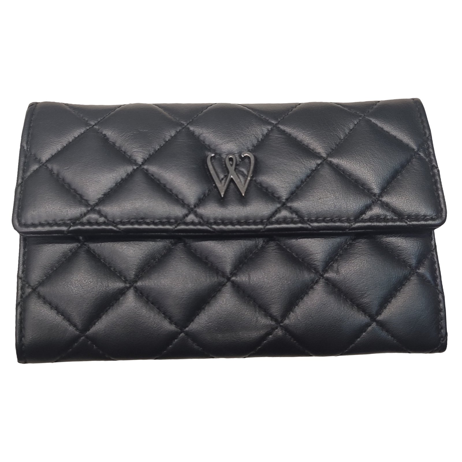 Black Quilted Faux Leather Wallet
