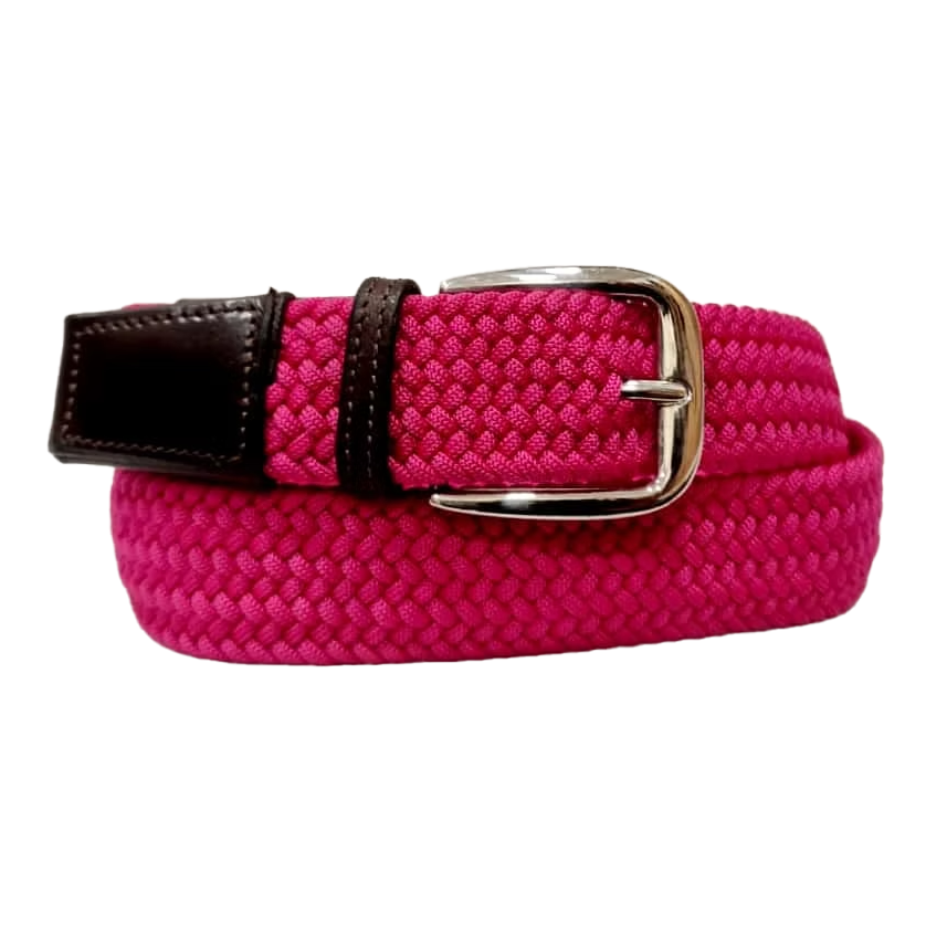 "Fuschia Flare" Elasticated Braided Belt