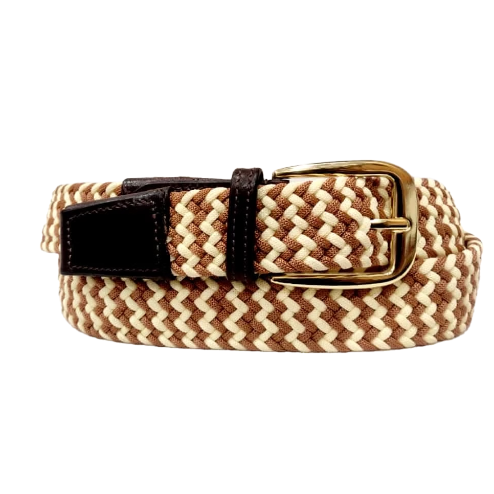 "Cappuccino Swirl" Two-Tone Elastic Belt
