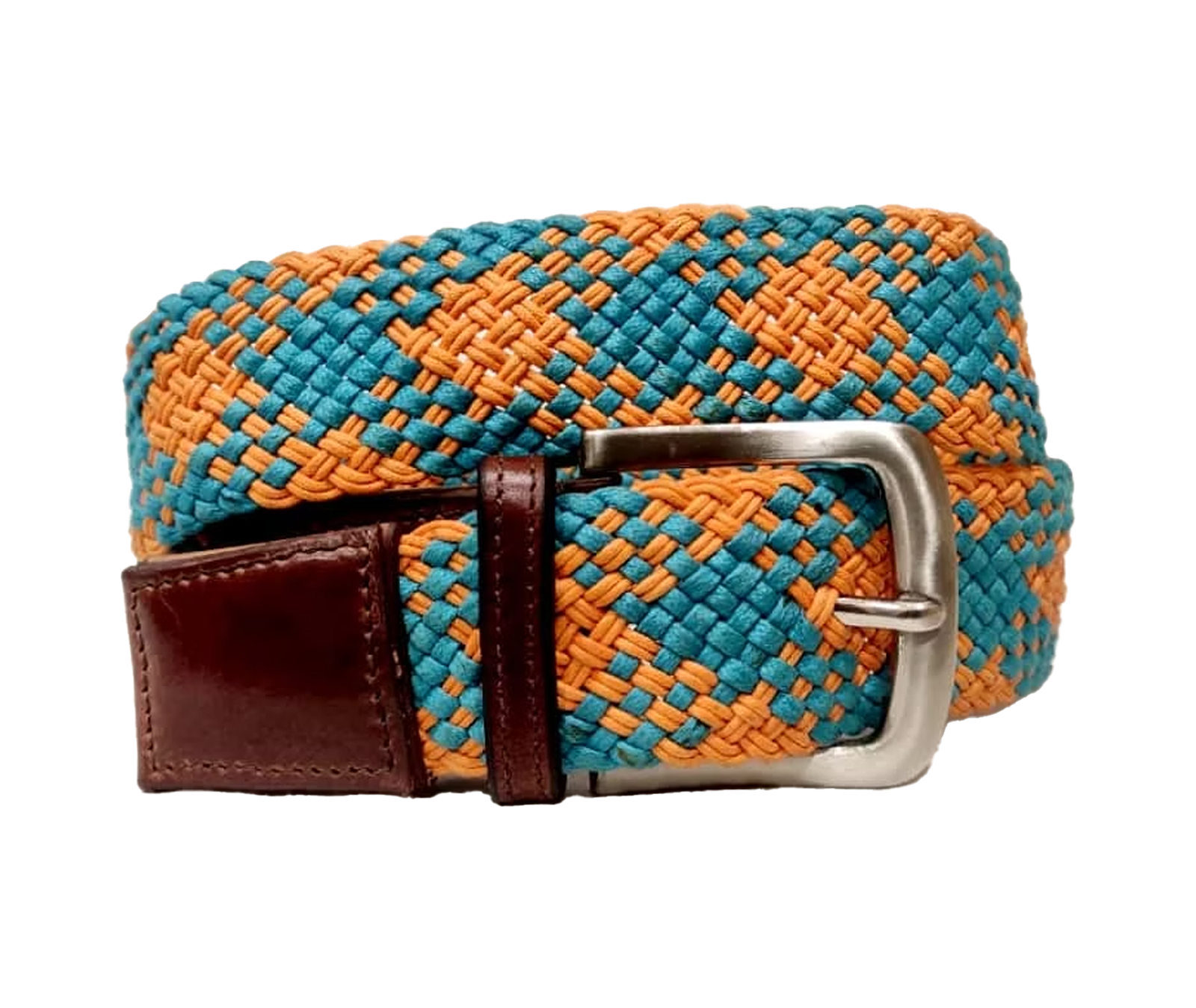 "Tropical Reef" Checker-Weave Elastic Belt
