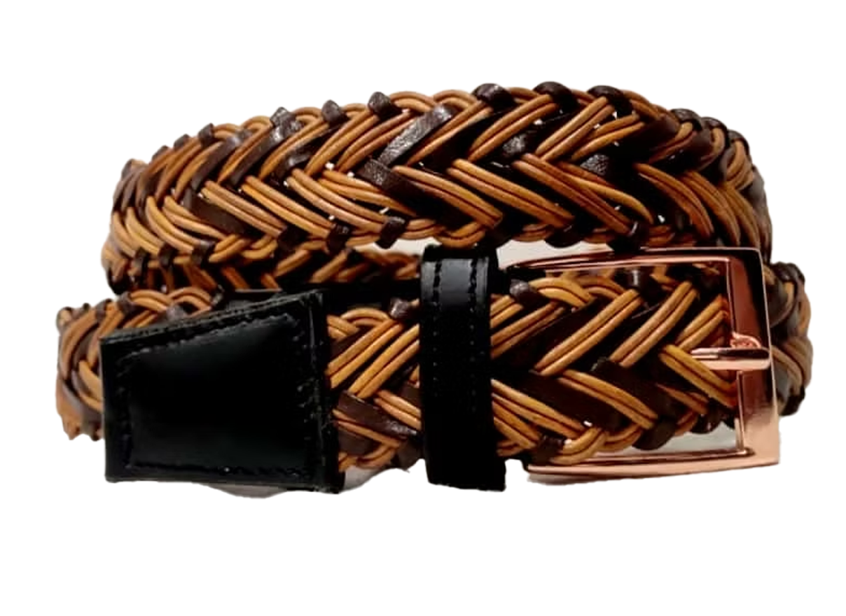 "Harvest Ember" Multi-Material Braided Belt