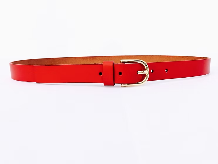 "Scarlet Smooth" Minimalist Leather Belt