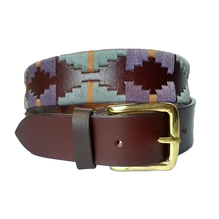 "Lavender Dusk" Hand-Stitched Polo Belt