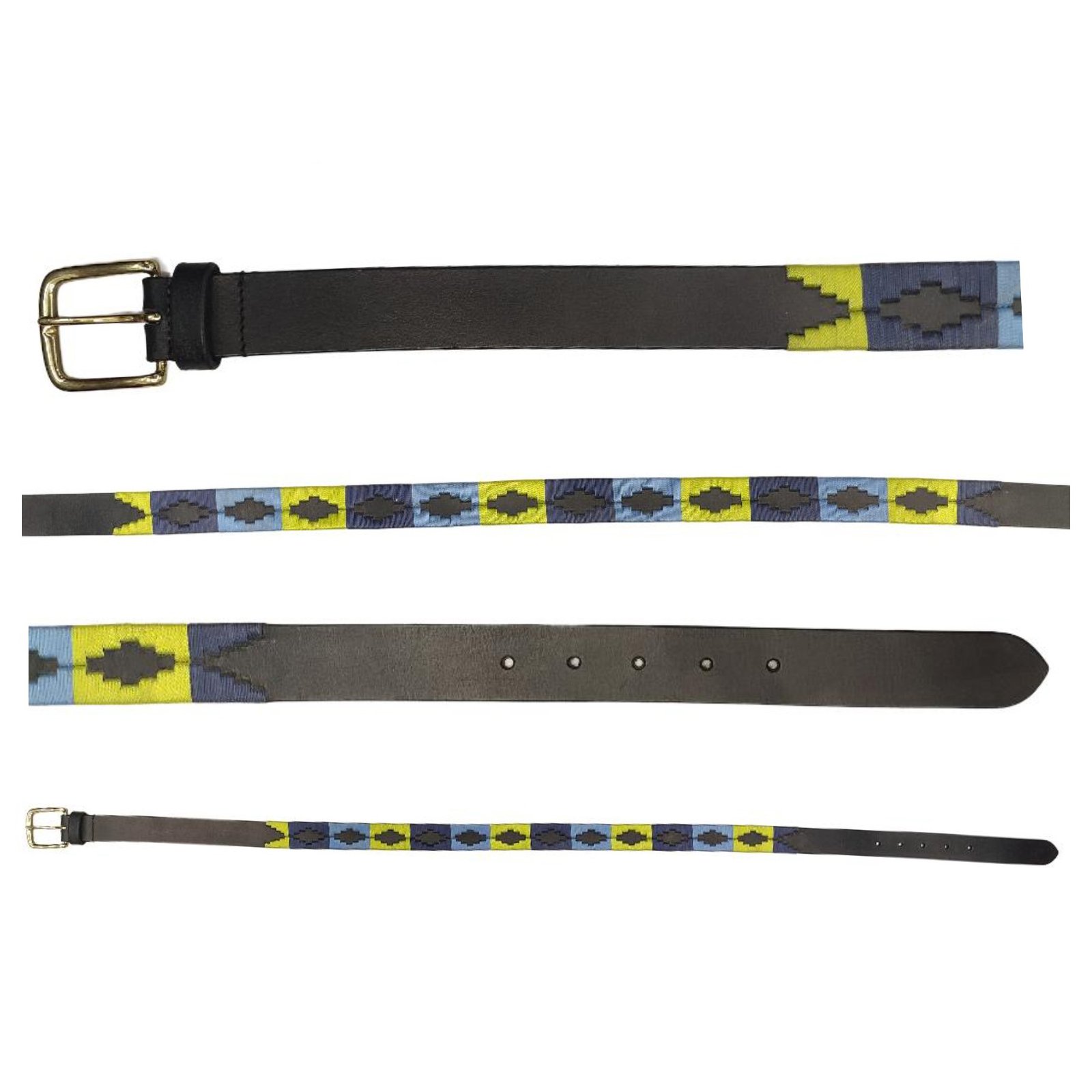 "Neon Horizon" Hand-Stitched Polo Belt