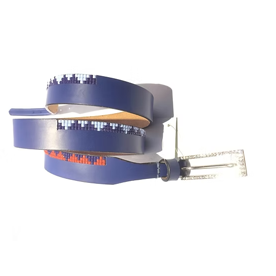 Royal Indigo "Crystal Peak" Beaded Riding Belt