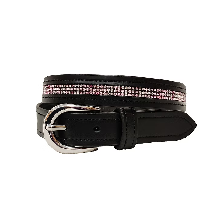 Onyx "Pink Diamond" Triple-Row Riding Belt