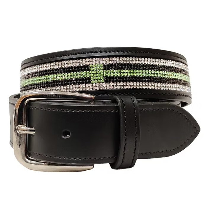 Onyx "Emerald Pulse" Cross-Motif Riding Belt