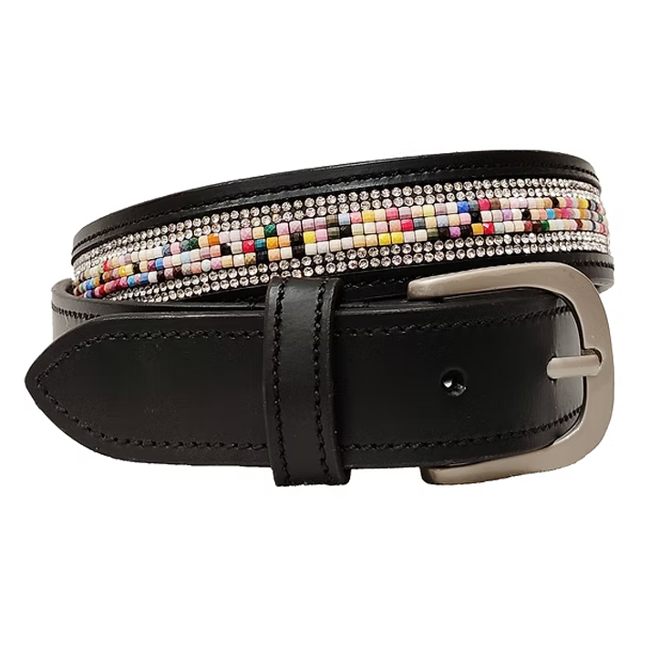 Onyx "Technicolor Mosaic" Beaded Riding Belt