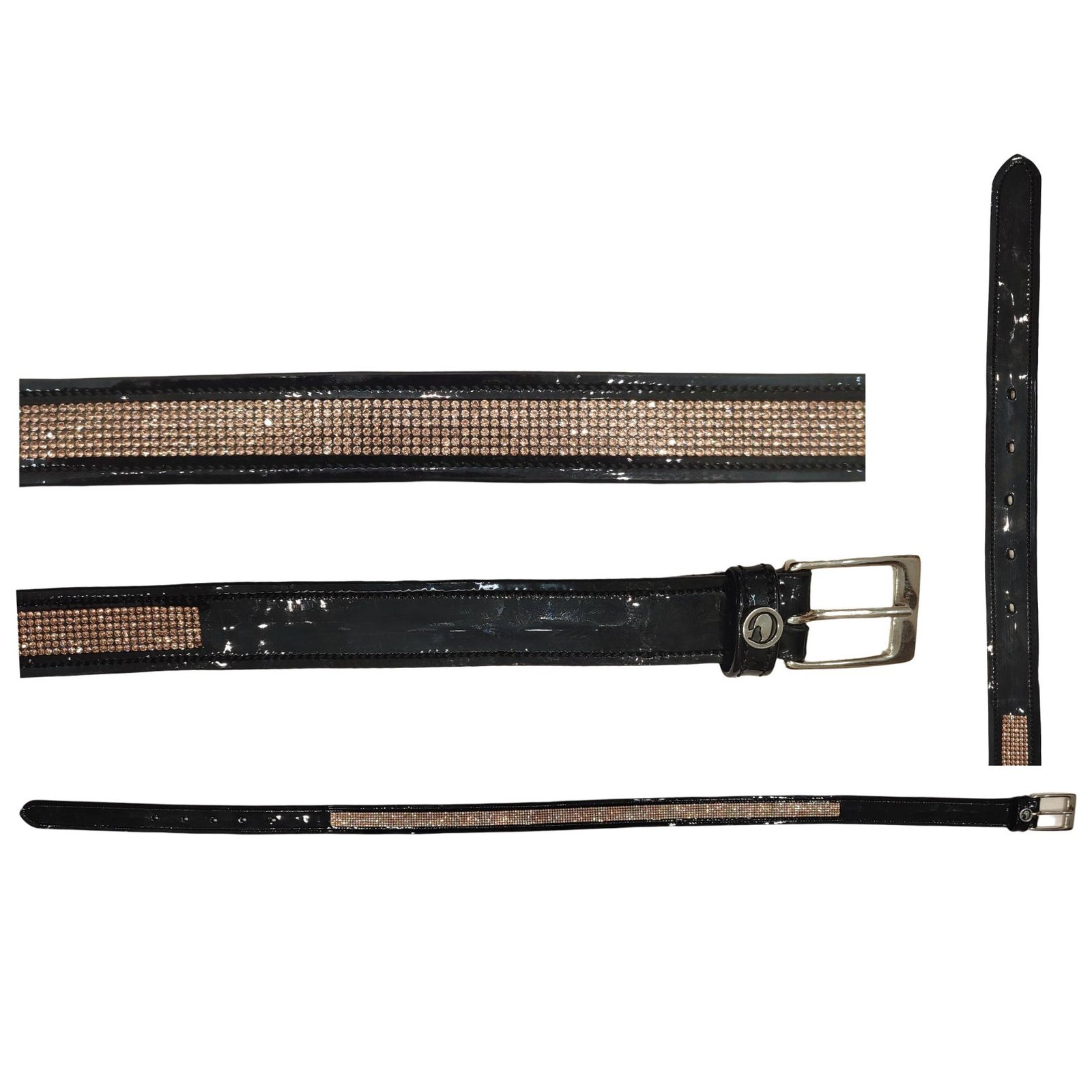 Obsidian Gloss "Rose Gold Majestic" 8-Row Patent Belt