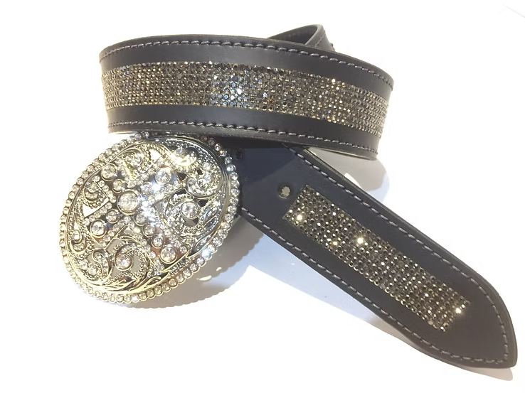 "Rhinestone Cross" Glamour Western Belt