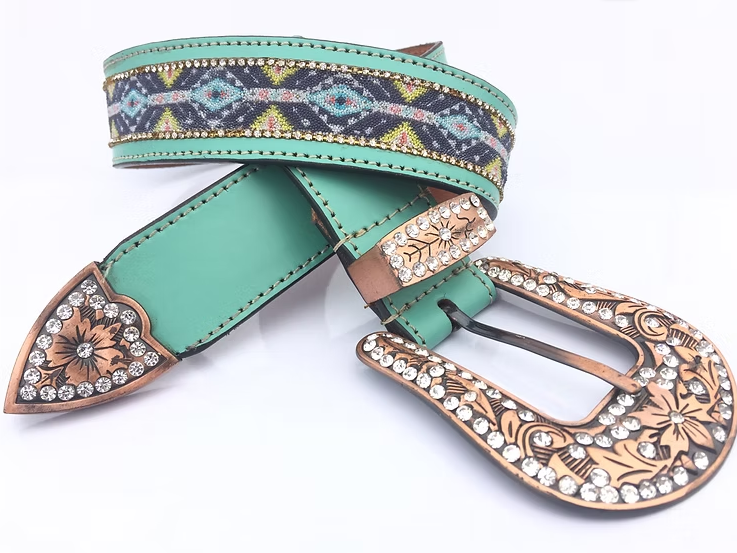 "Turquoise Trail" Southwestern Embellished Belt