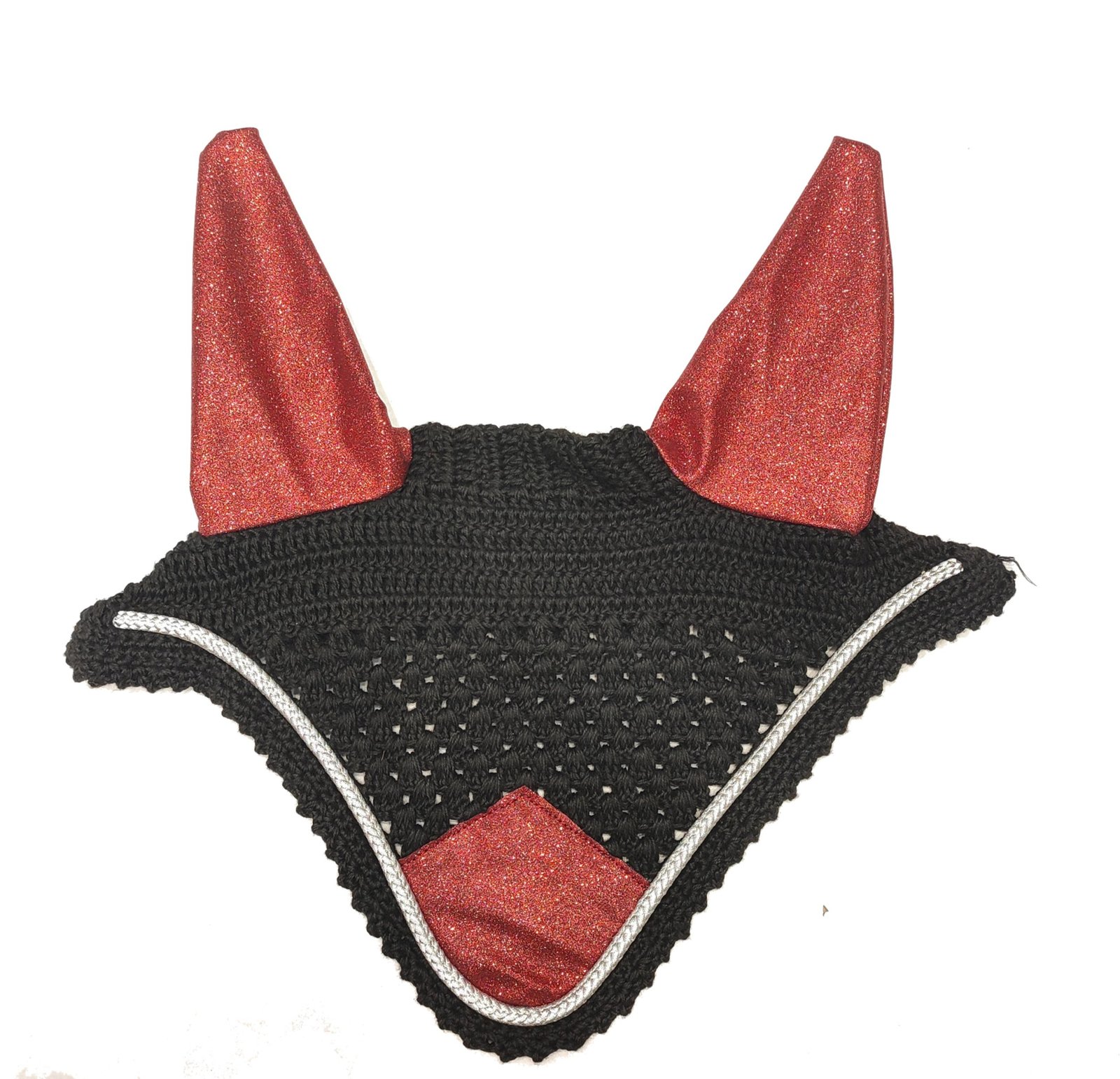 Crimson Flare Crocheted Fly Veil