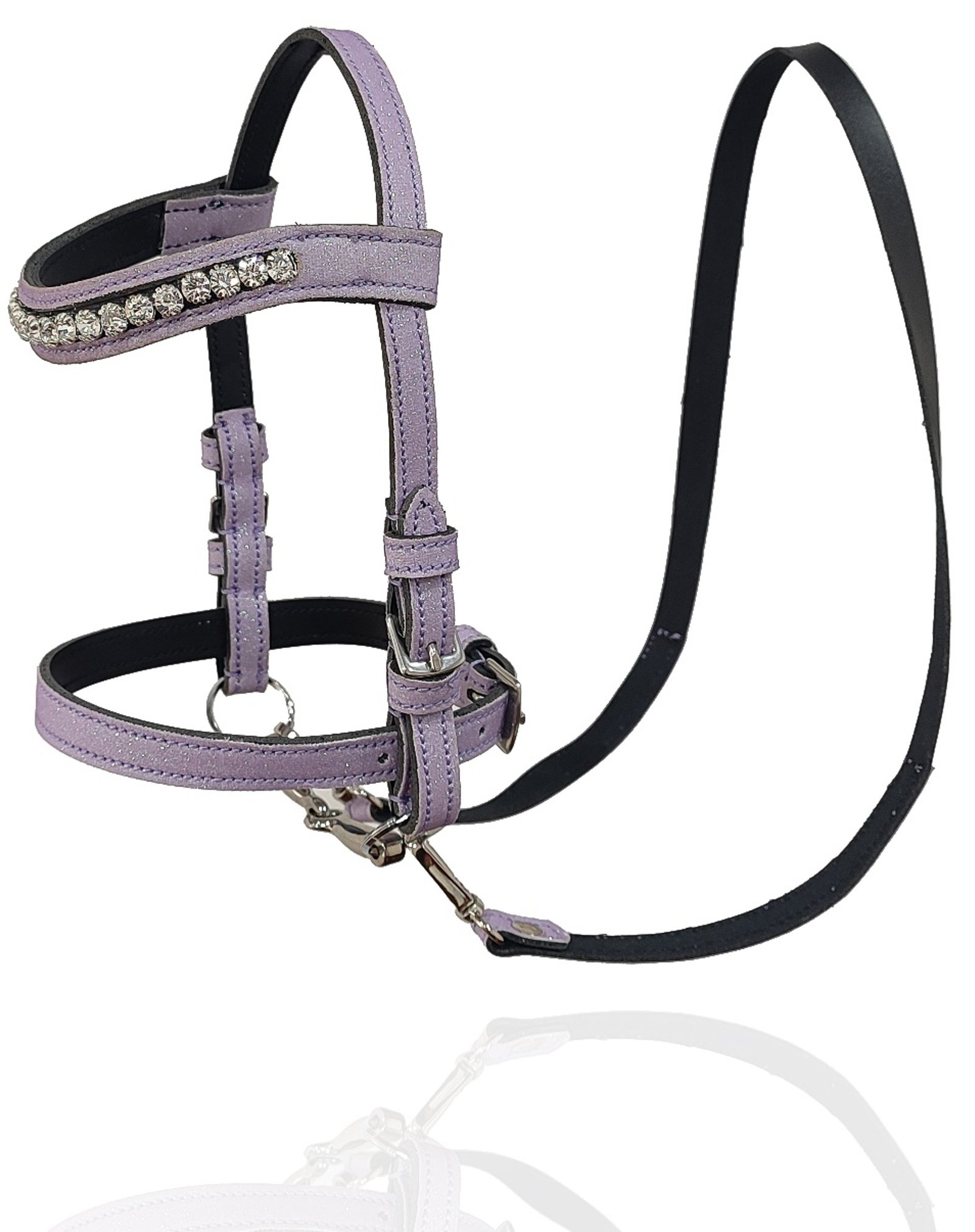 Lavender Pearl Crystal Bridle & Rein Set