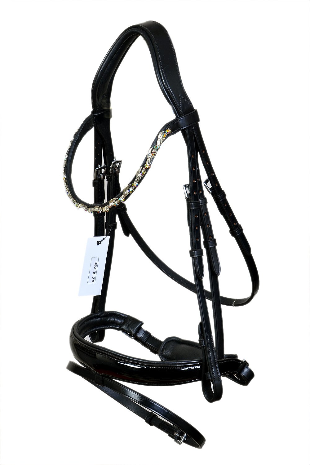 Majestic Ebony Anatomical Bridle with Jewel Browband