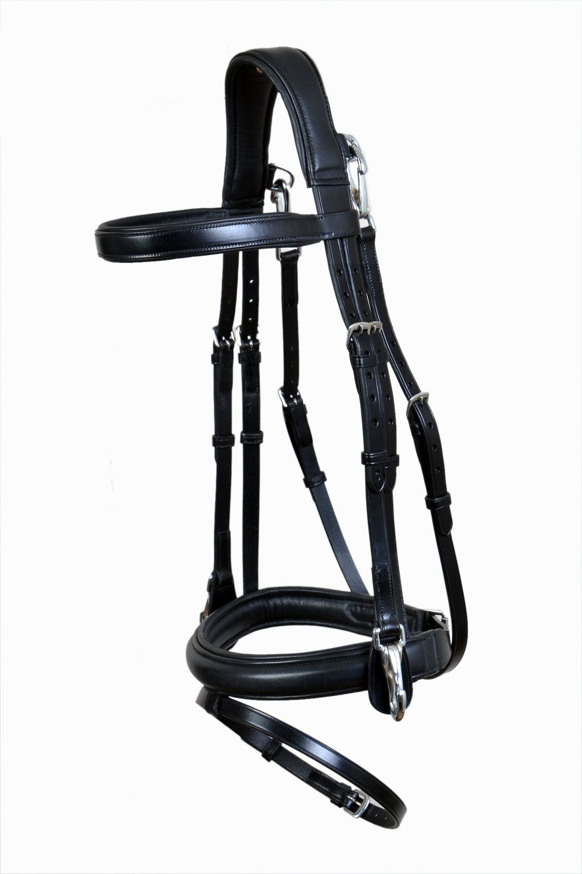 Black Anatomical Bridle with Stainless Steel Hardware