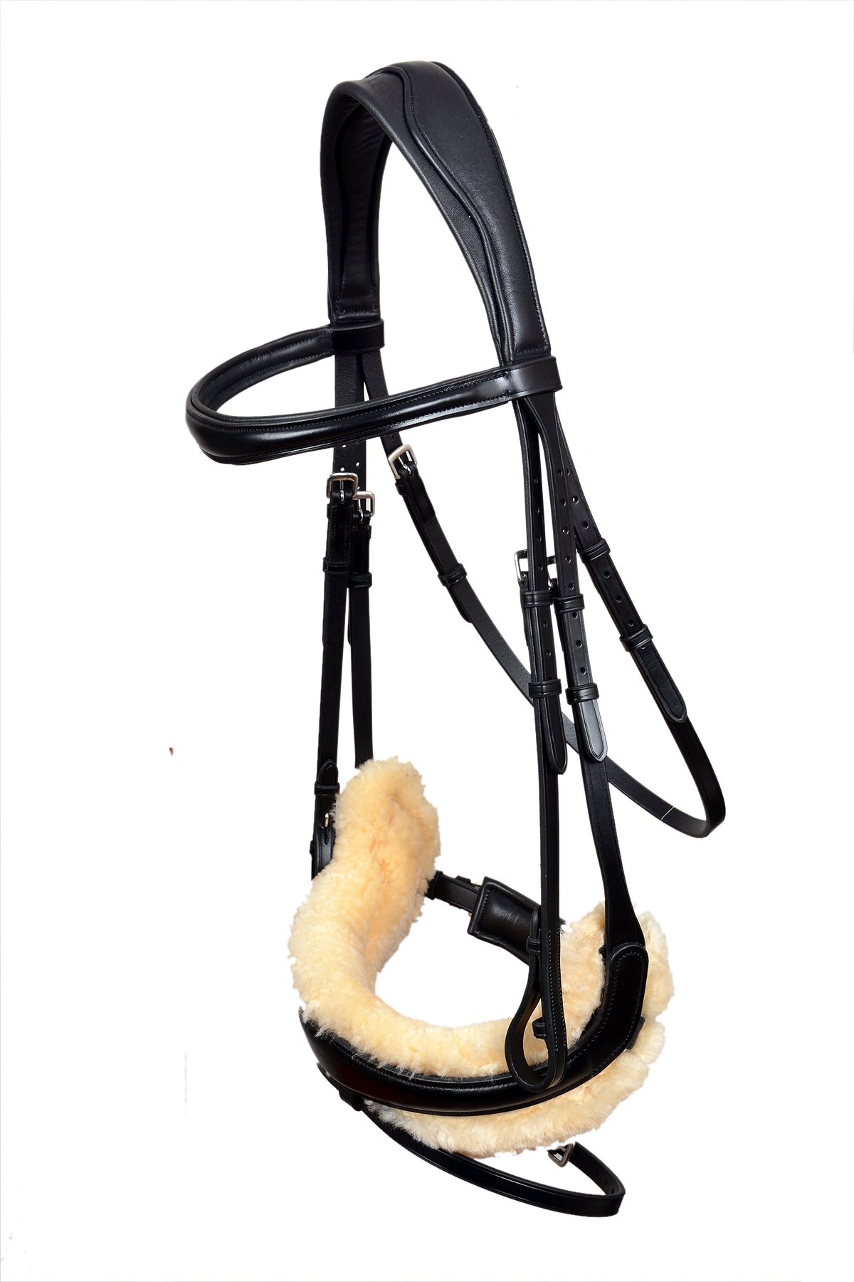 Anatomical Bridle with Plush Sheepskin Padding