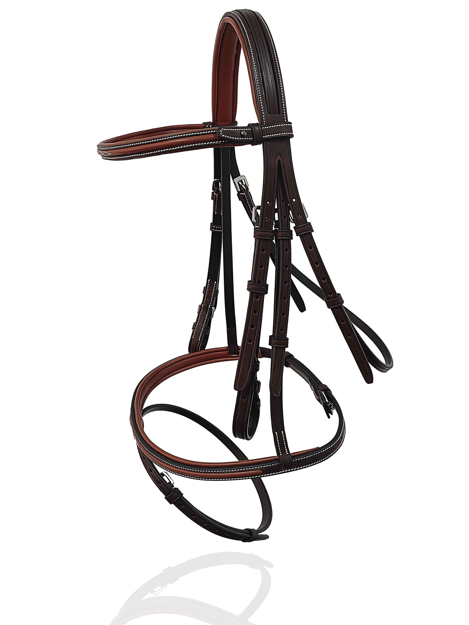 Deluxe Padded Anatomical Bridle with Flash Noseband
