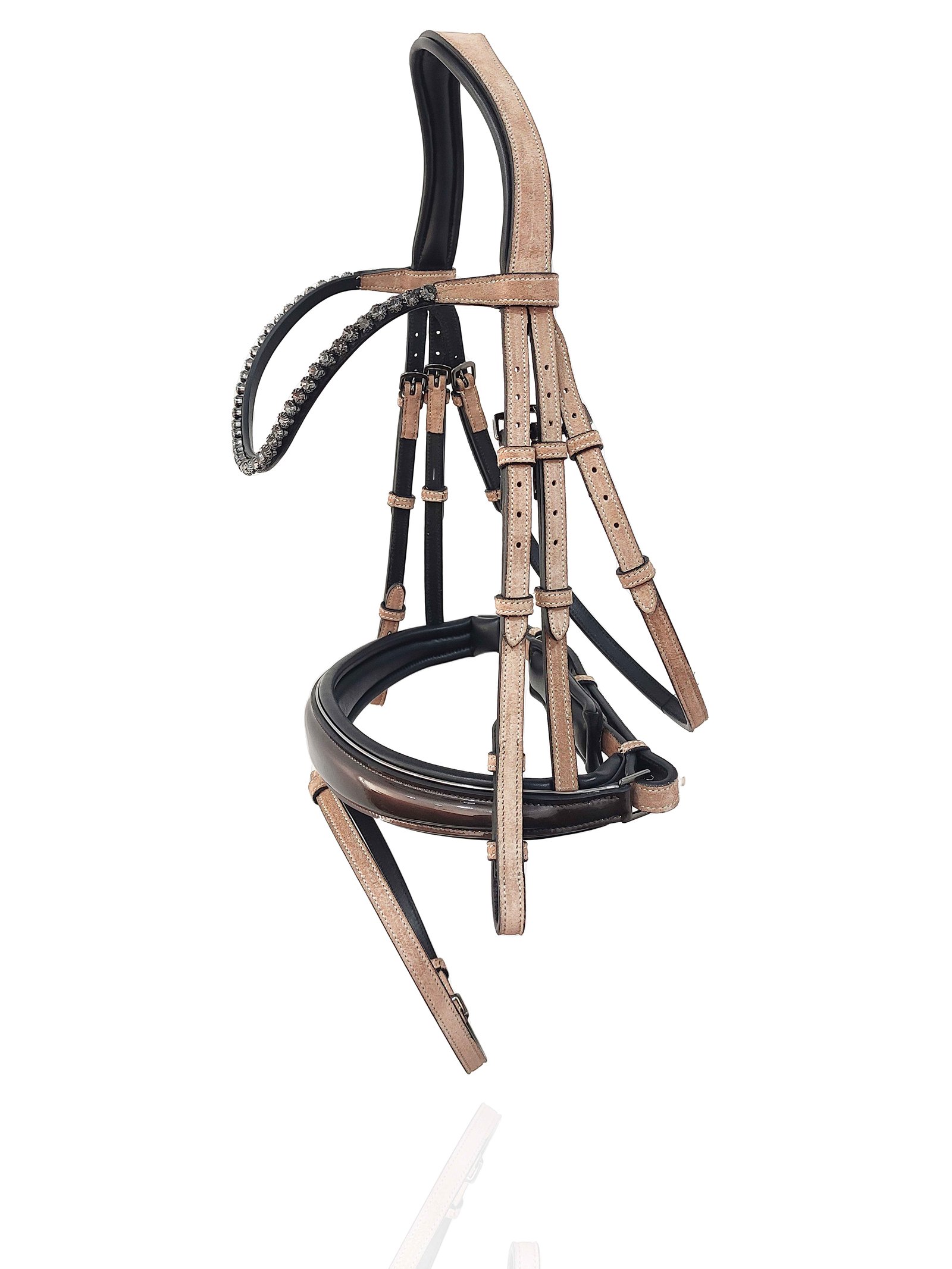 Elegant Suede & Patent Leather Anatomical Bridle