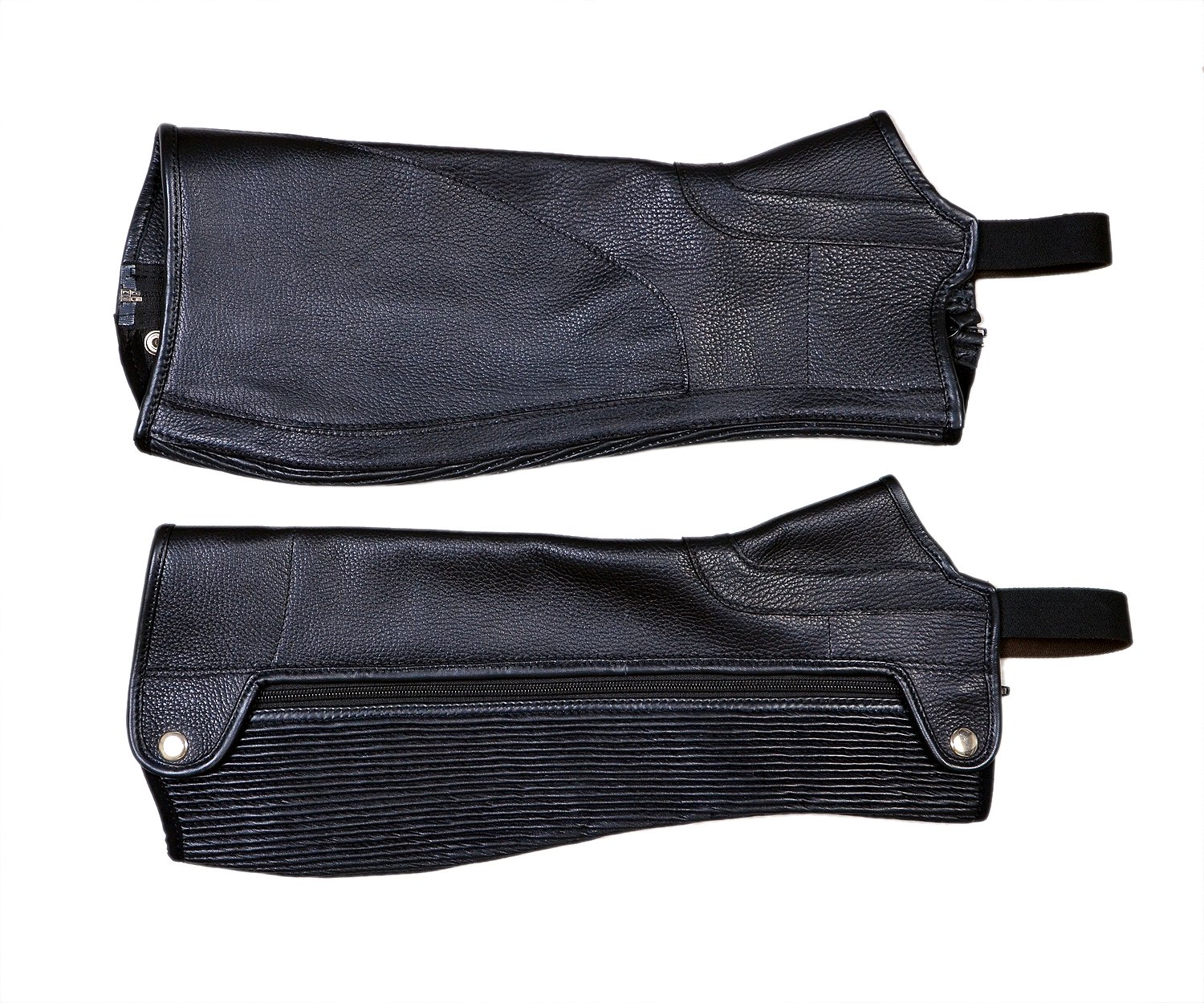 Sleek Fit Black Leather Half Chaps