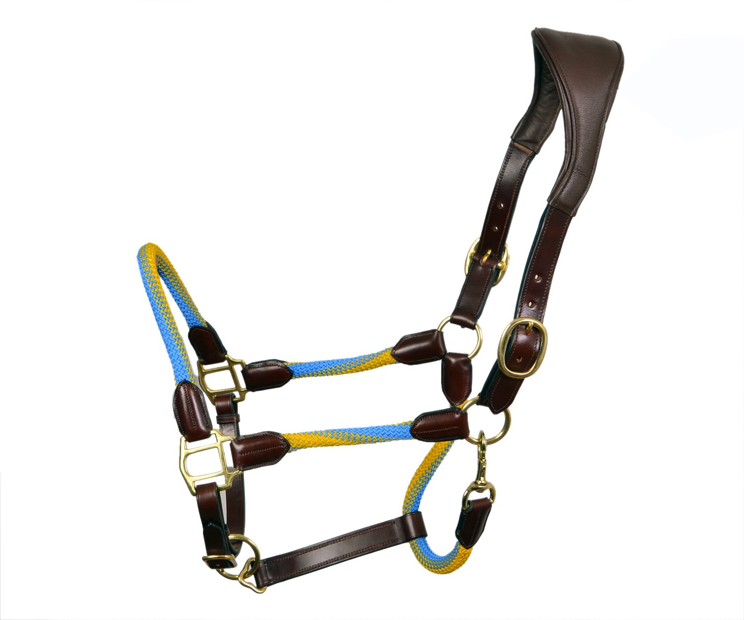 Hybrid Leather and Rope Halter with Padded Crown