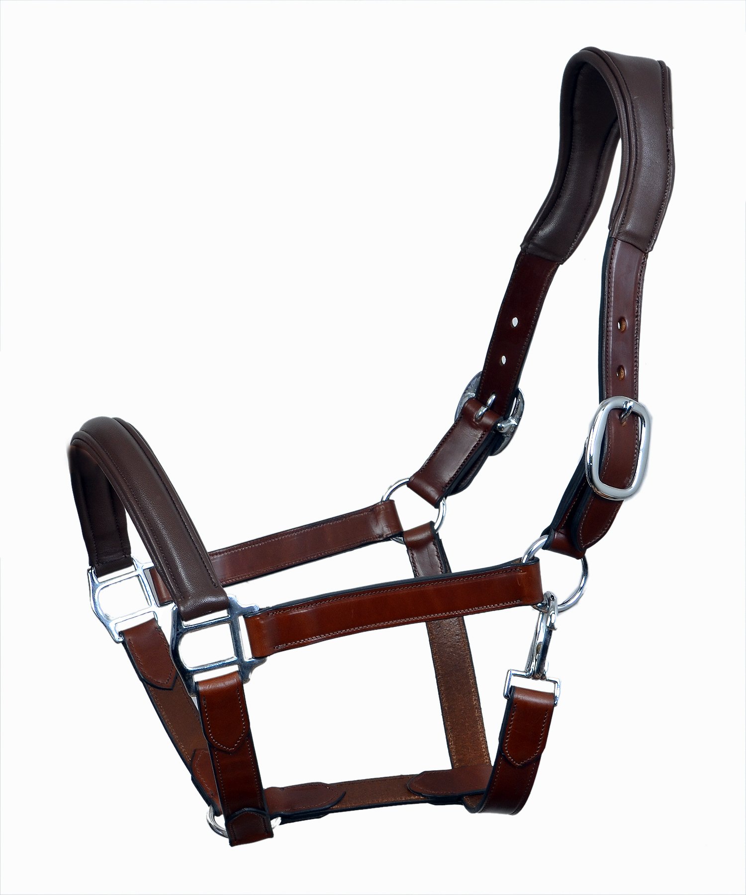 Elegant Black Leather Halter with Crystal Accents