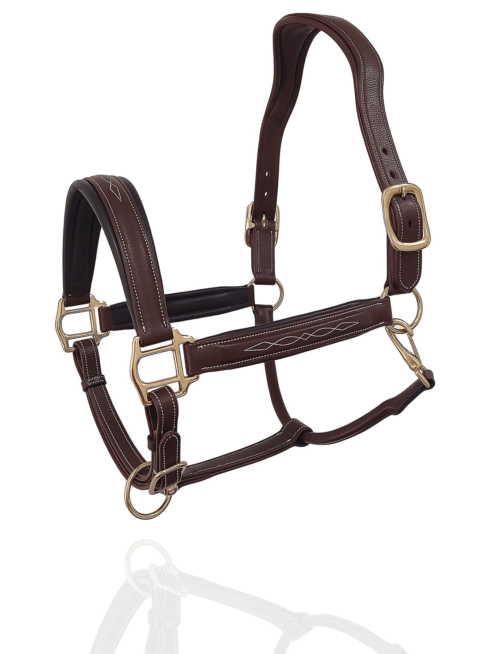 Heritage Cognac Leather Halter with Brass Hardware