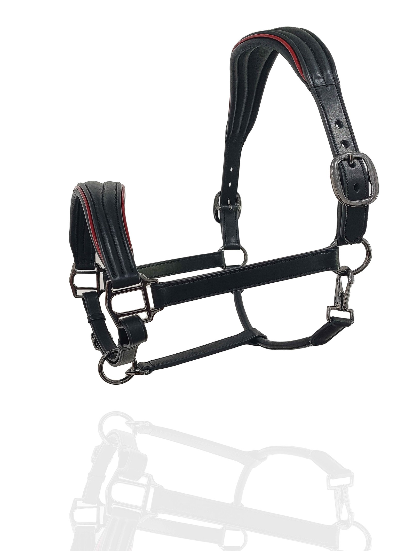 Crimson Edge Stealth Halter with Gunmetal Hardware
