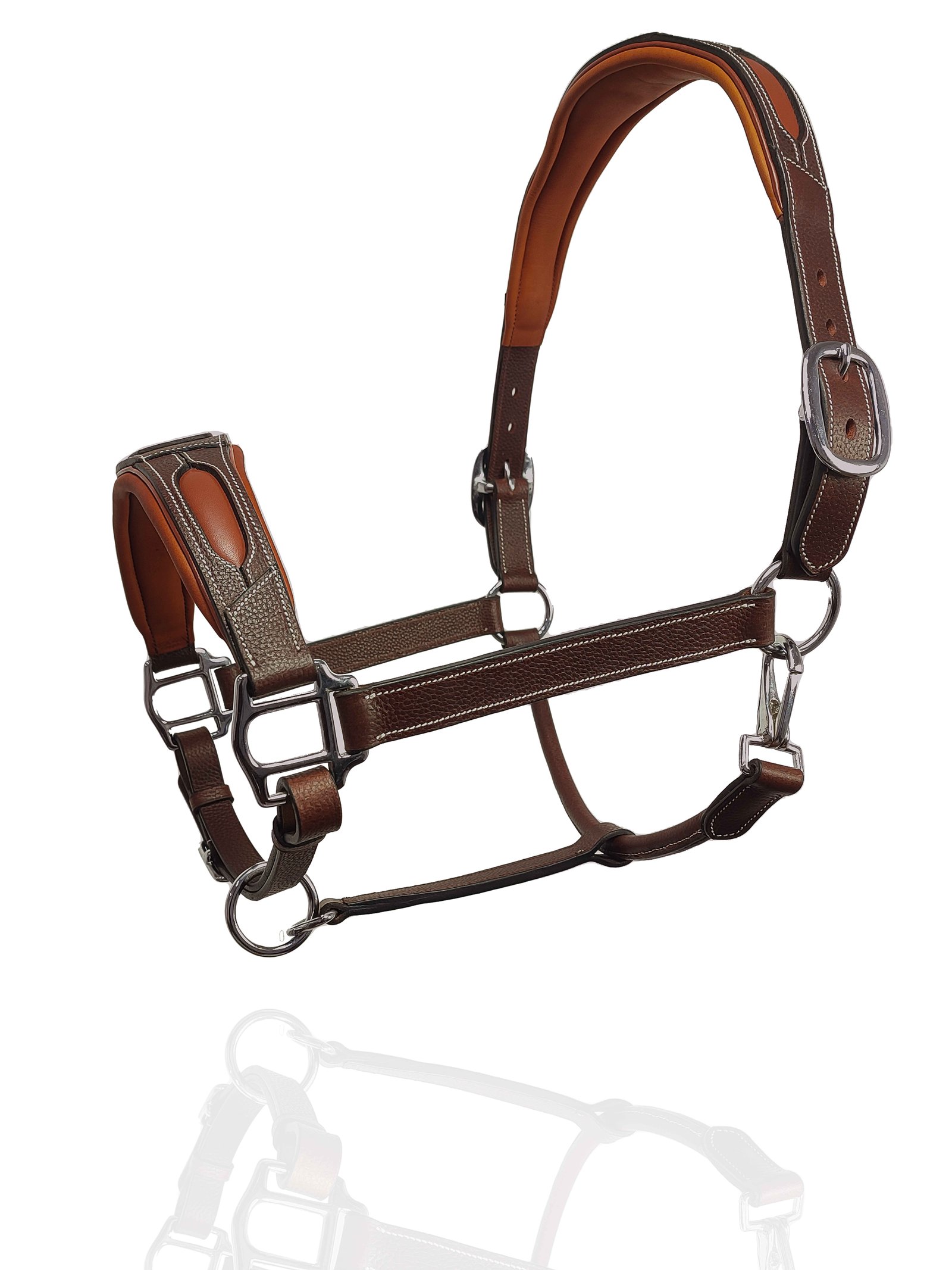 Artisan Cognac Textured Halter with Anatomical Padding