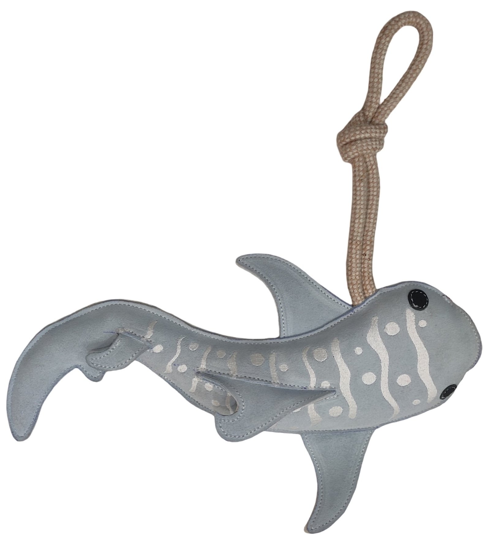 Handcrafted Suede Leather & Jute Whale Shark Horse Toy