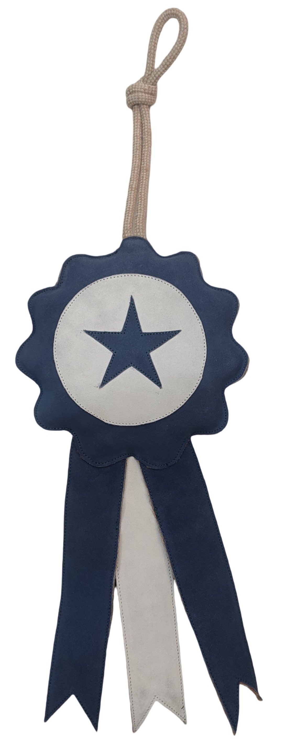 Handcrafted Suede Leather & Jute Award Ribbon Horse Toy
