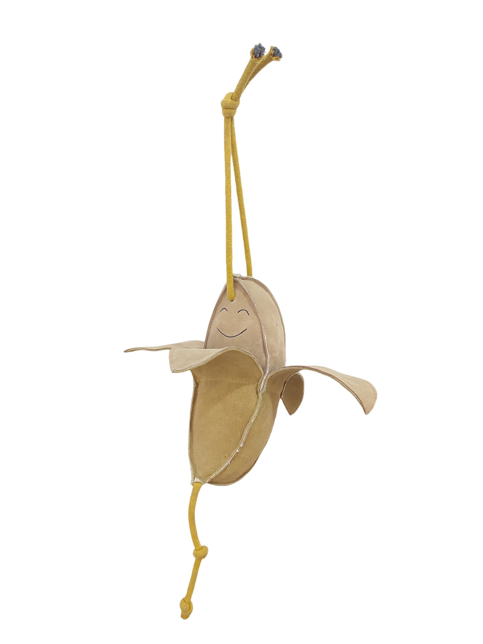 Handcrafted Suede Leather & Jute Peeled Banana Horse Toy