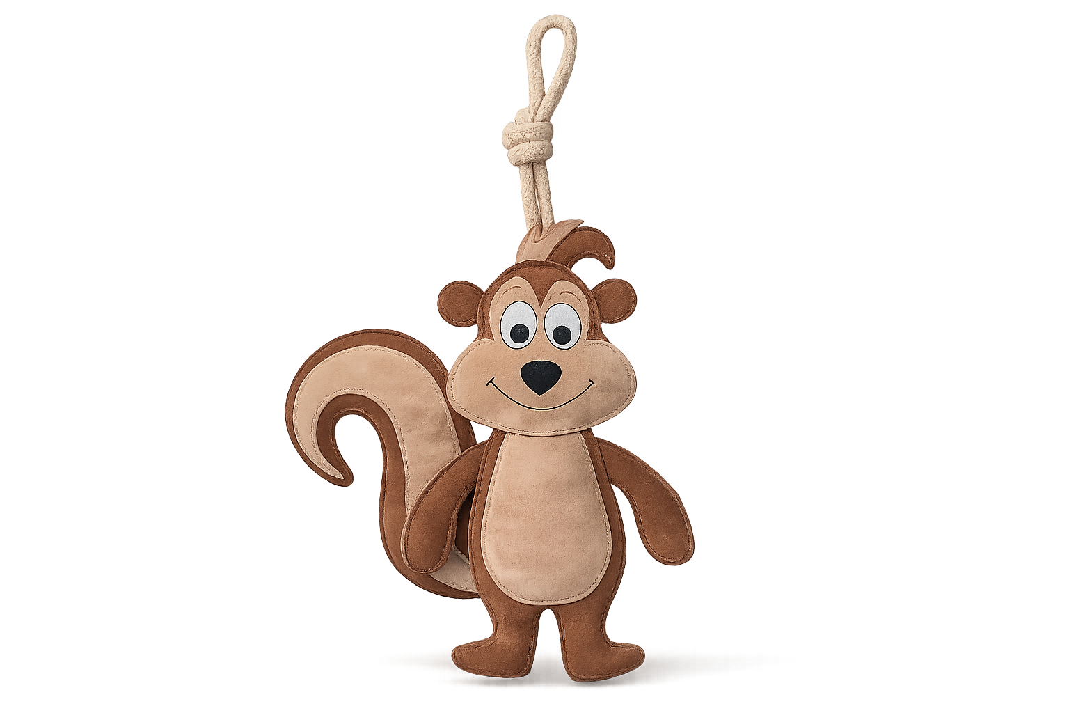 Handcrafted Suede Leather & Jute Squirrel Horse Toy