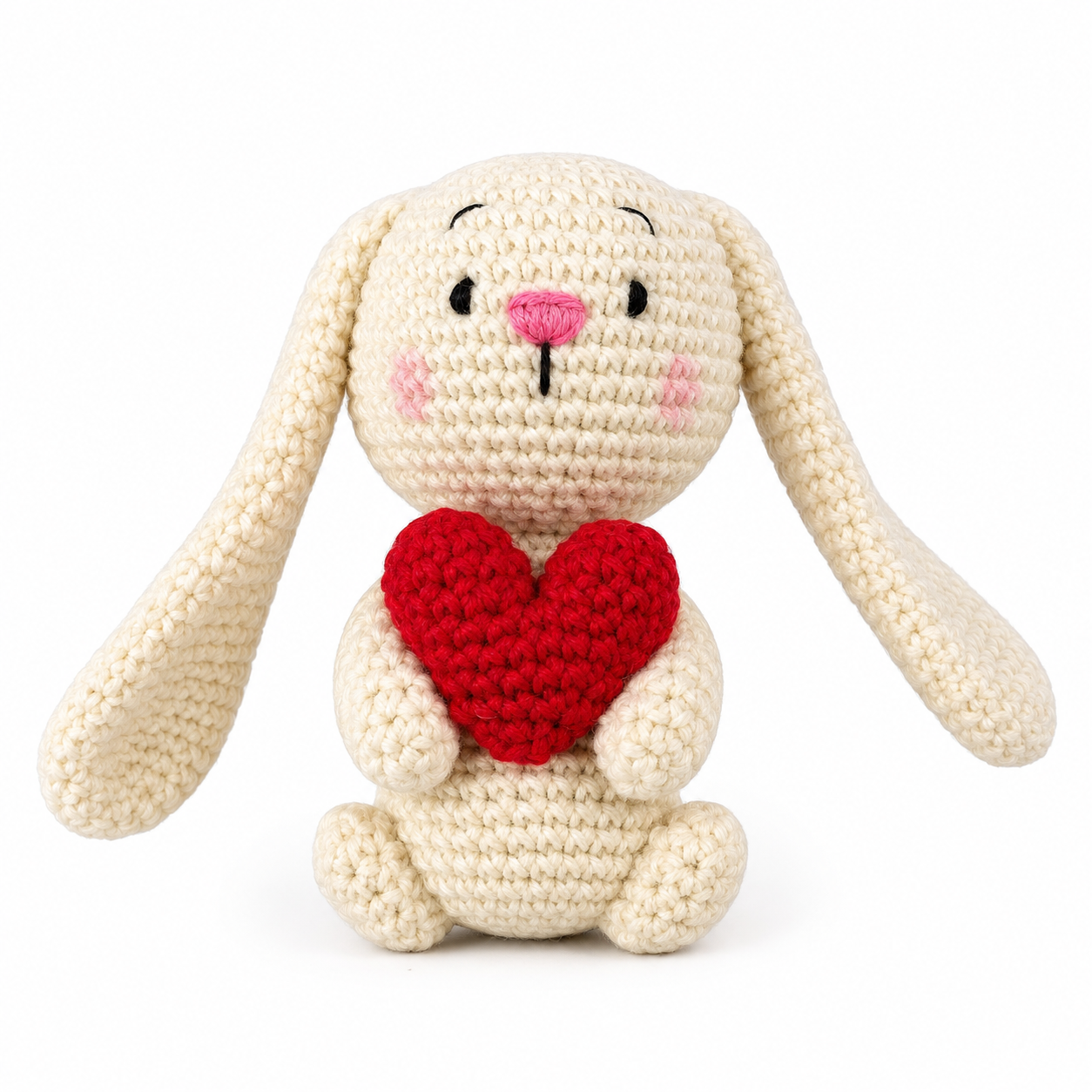 Handcrafted Crochet Bunny Rabbit with Heart Toy