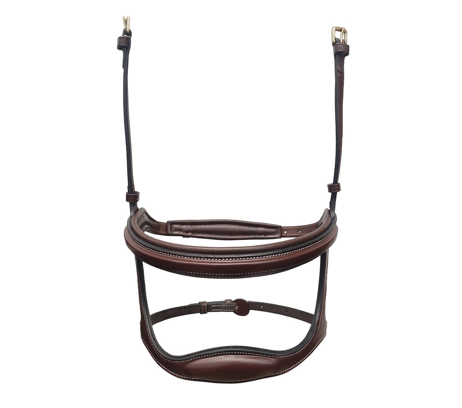 Luxurious Padded Drop Noseband in Rich Havana Brown