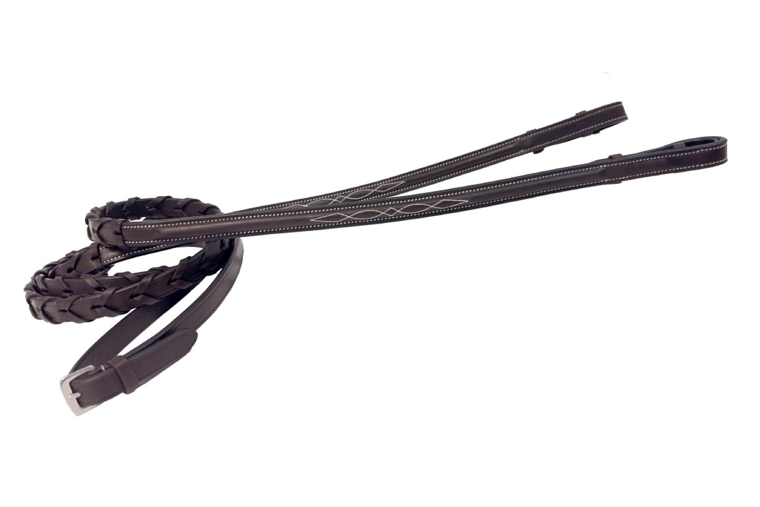 Brown and Black Rubber Reins
