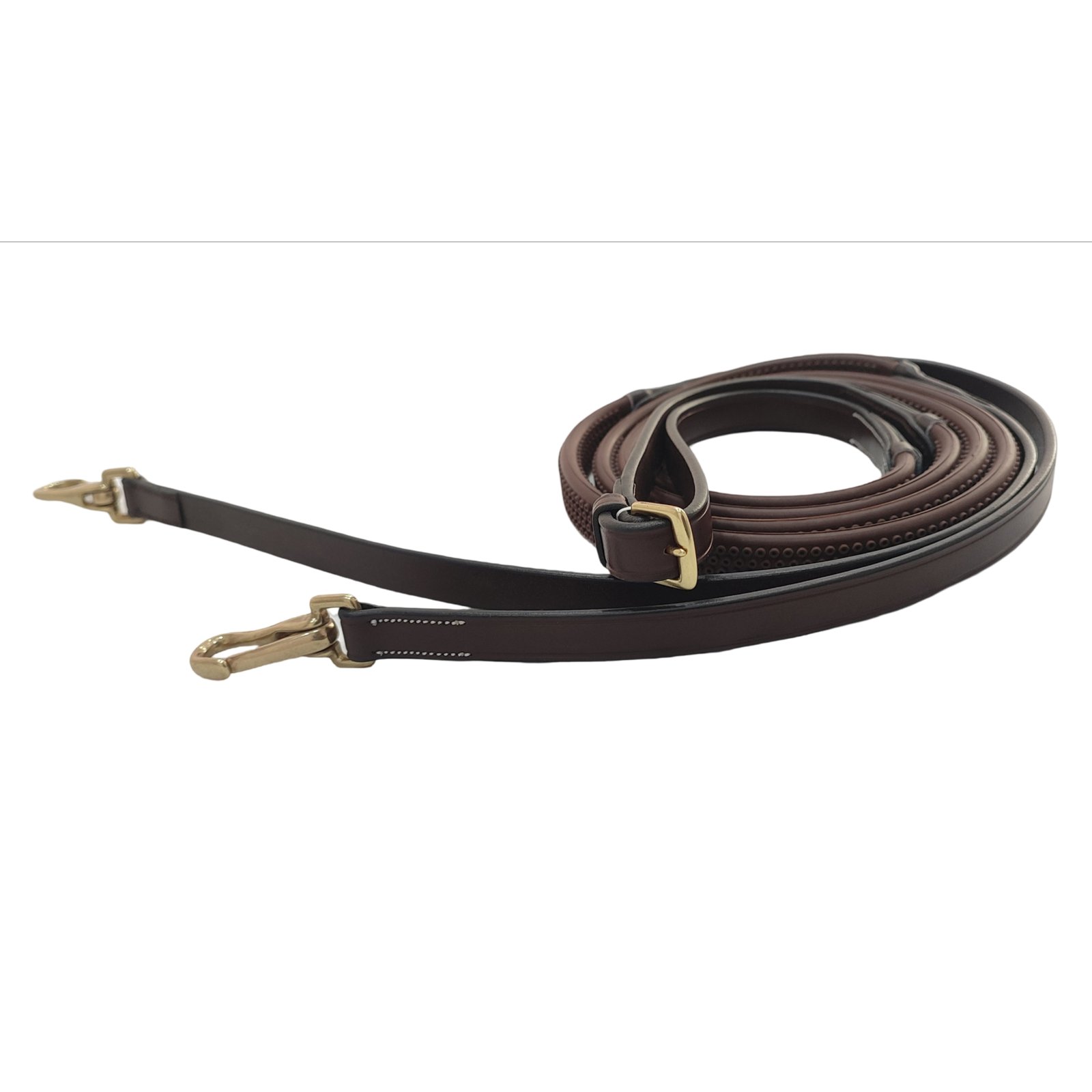 Havana Gold Quick-Snap Rubber Grip Reins