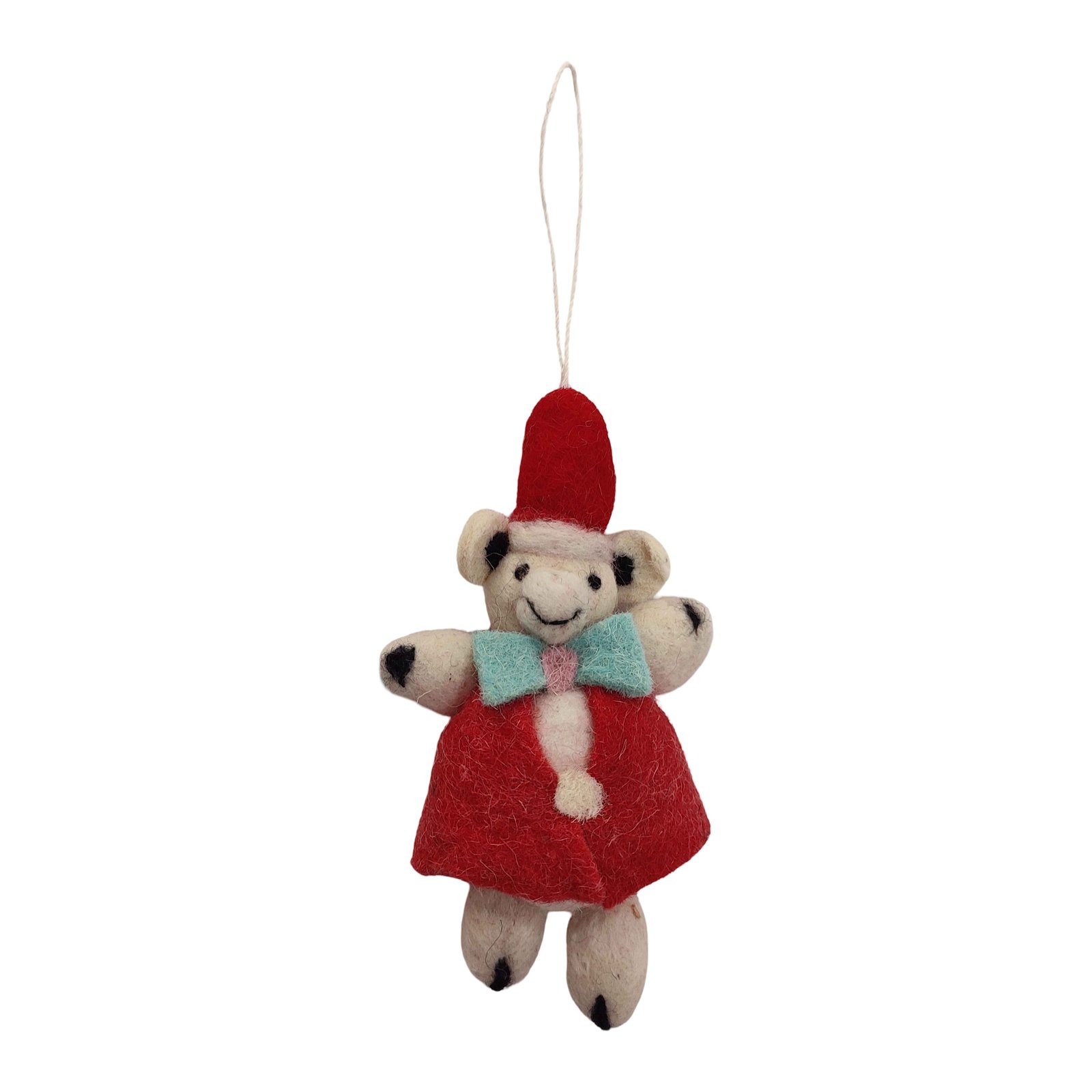 Festive "Santa Paws" Wool-Felt Bear