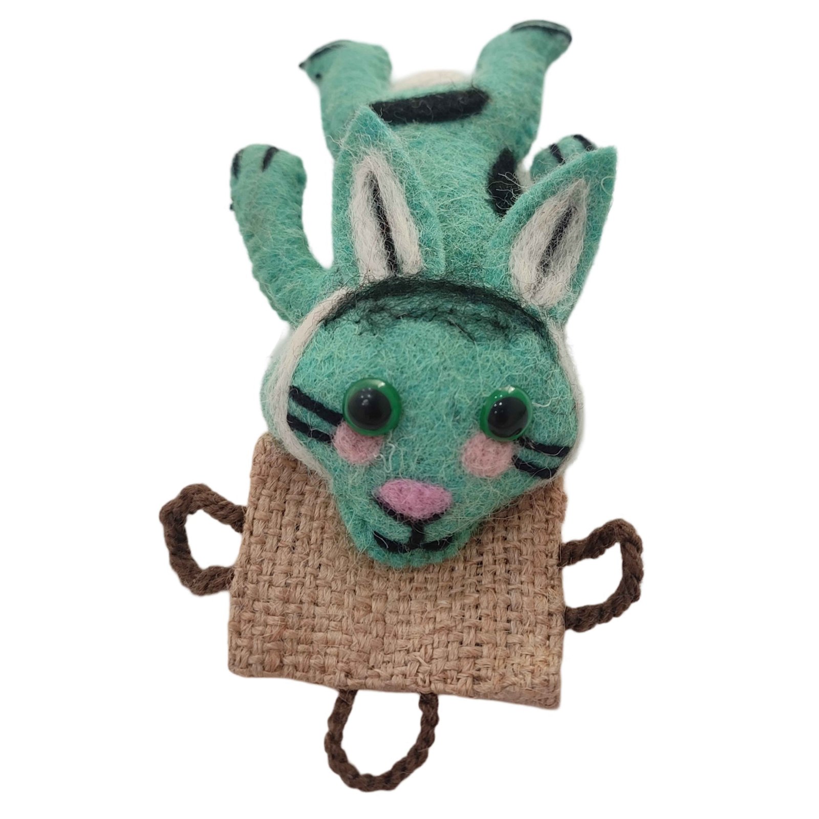 Mint Tiger Jute & Felt Kicker Toy
