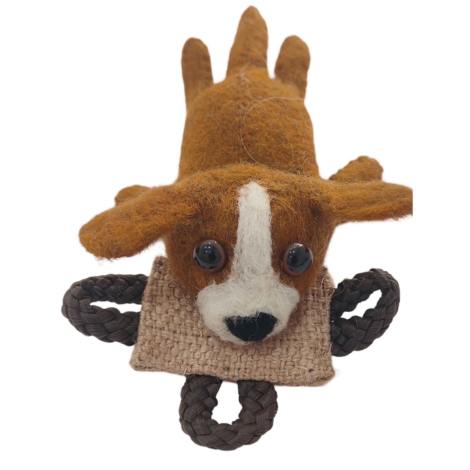 Floppy-Eared Pup Jute & Felt Kicker Toy