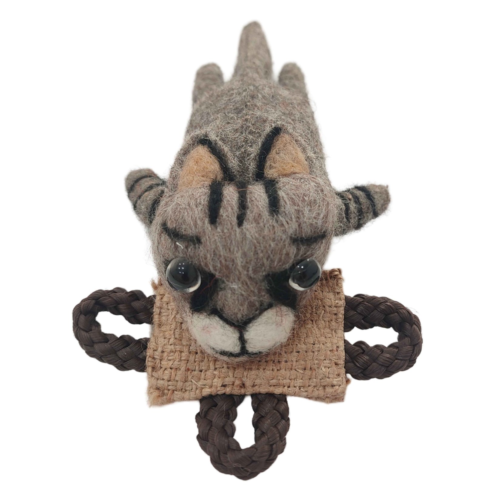 Grey Tabby Jute & Felt Kicker Toy