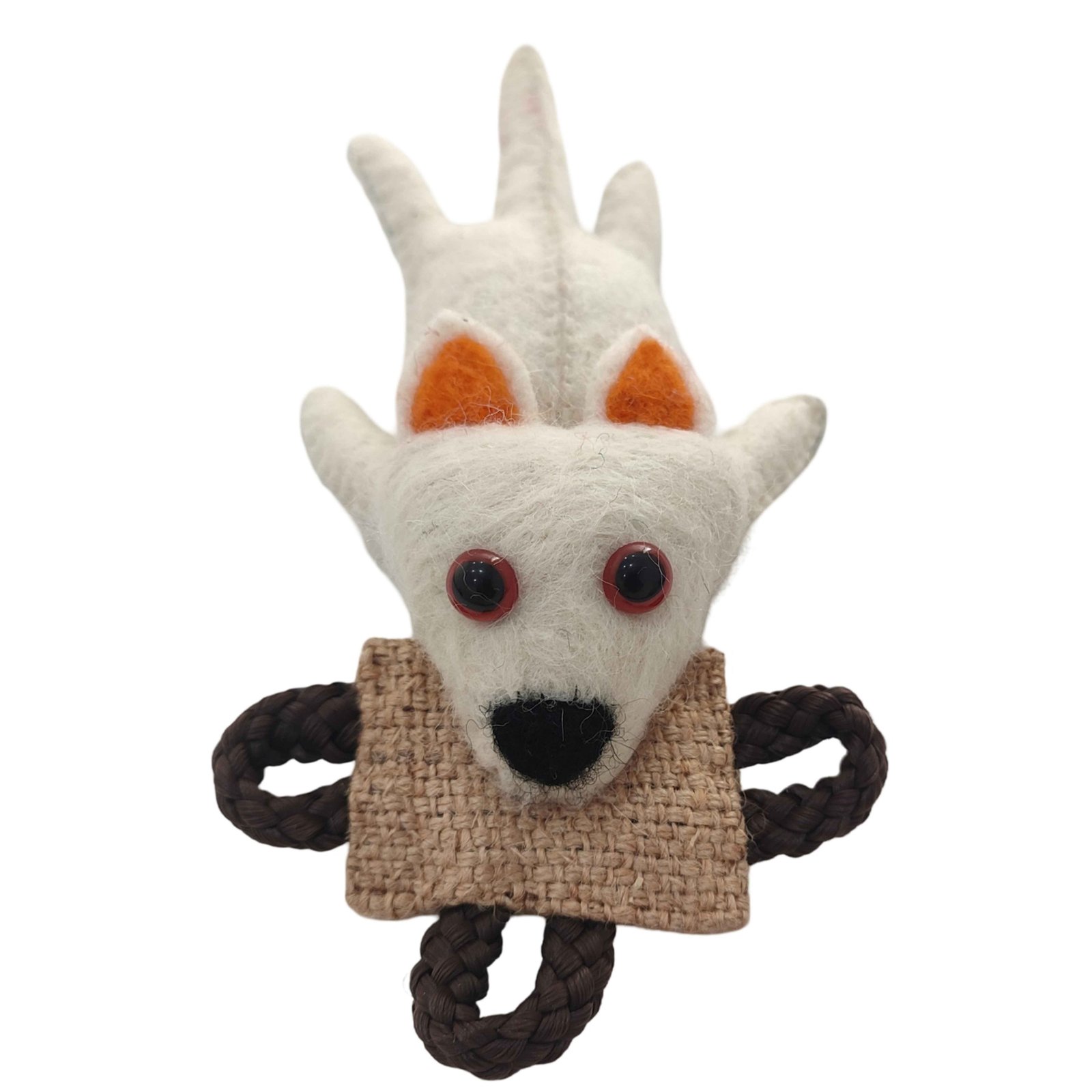 Snowy Fox Jute & Felt Kicker Toy