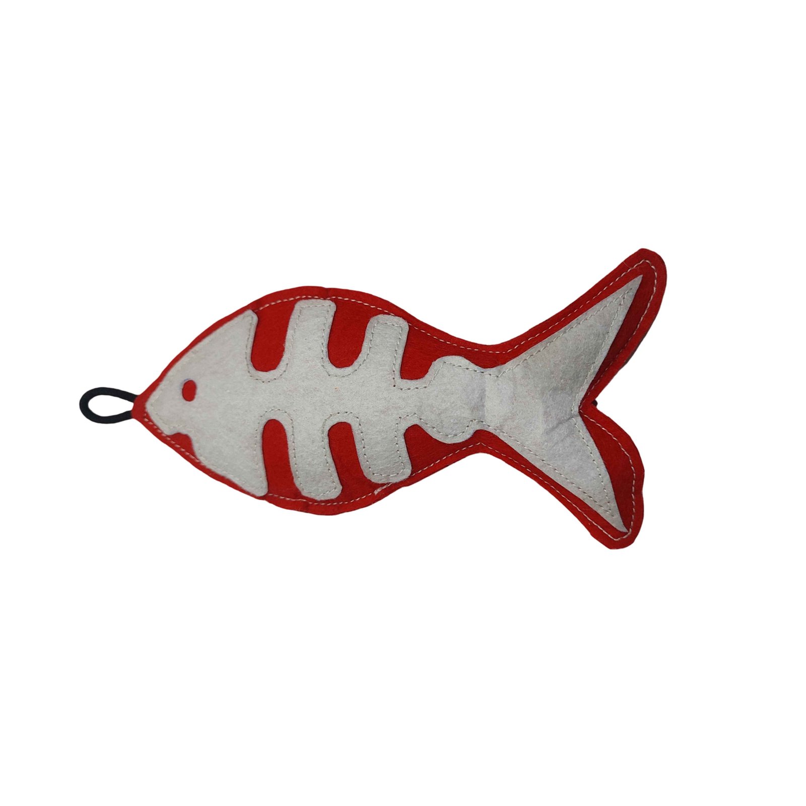 Crimson Skelly Fish Felt Toy