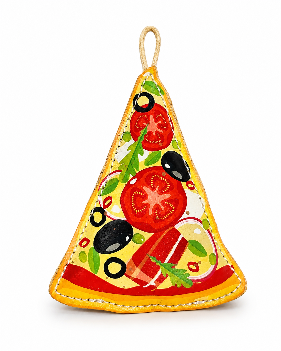 Handcrafted Suede Leather Pizza Slice Cat Toy