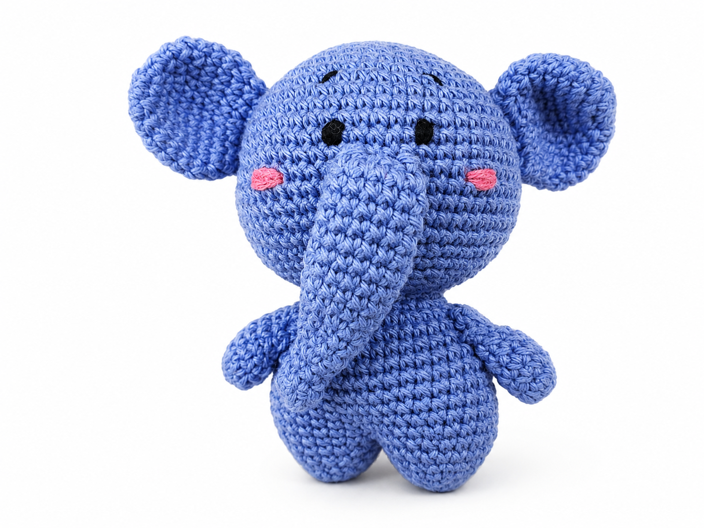 Handcrafted Blue Elephant Crochet Amigurumi Plush Toy