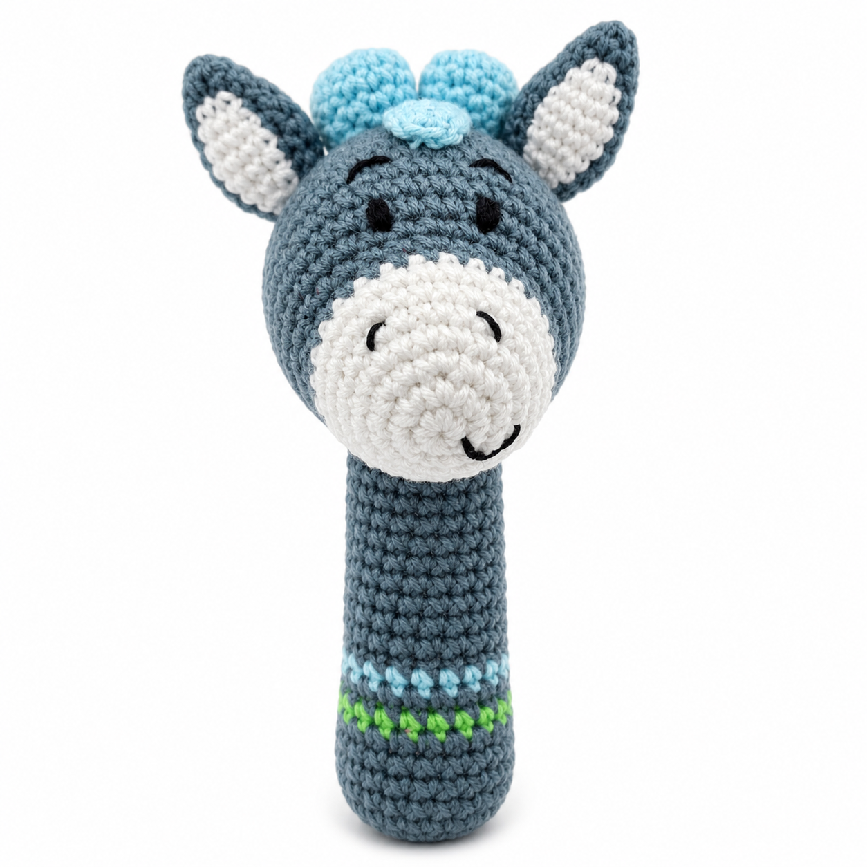 Handcrafted Donkey Rattle Crochet Amigurumi Toy