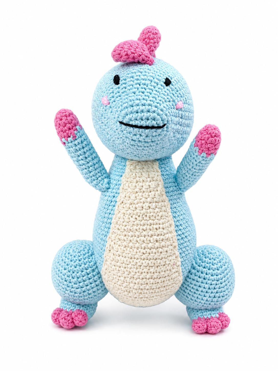Handcrafted Blue Dinosaur Crochet Amigurumi Plush Toy